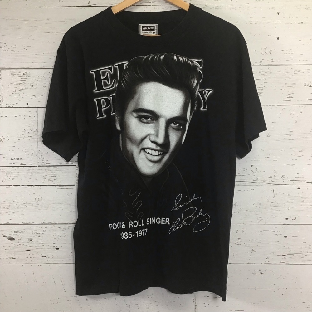 Vintage Single Stitch The Roxx ELVIS PRESLEY Tee T-Shirt Size Large Crew Neck‍‍‍